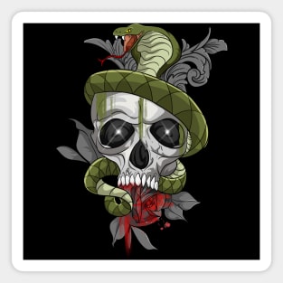Floral Skull with Snake Magnet